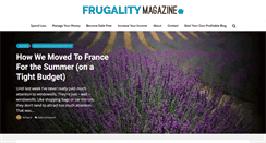 Desktop Screenshot of frugalitymagazine.com